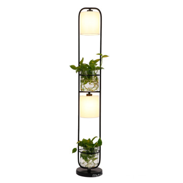 Nouveau arrivé en tissu et abat-jour en verre Lampadaire décoratif en pot de plante verte d&#39;intérieur